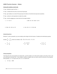 Algebra Part 3 2/21/2013 Notes Page