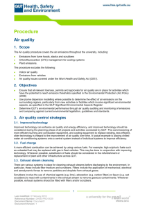 Air quality - QUT - Health, Safety and Environment