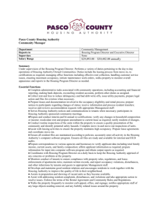 Pasco County Housing Authority Community Manager Department