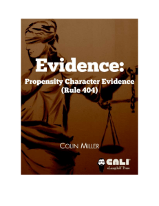 Propensity Character Evidence