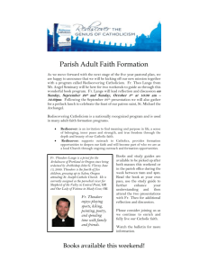 Parish Adult Faith Formation As we move forward with the next stage