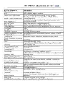 2015 List of Employers - Indiana University Northwest