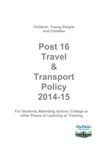 Post 16 Transport Policy for 2014-2015