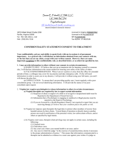 Confidentiality Statement - Susan E. Folwell, LLC, LCSW, LICSW