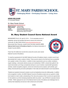 NEWS RELEASE National Student Council Award