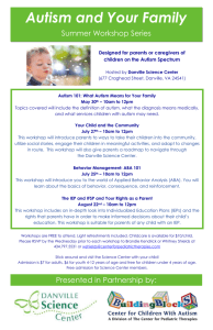 Autism Summer Workshop Series - Center for Pediatric Therapies