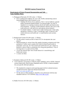 BSEMD Capstone Proposal Form Requirements of Project Proposal