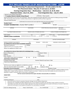 2015 Trade Co-op Registration Form