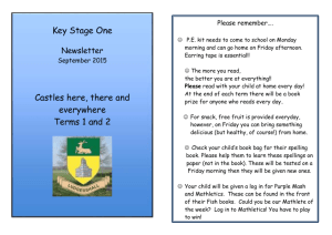 Yr 1&2 Castles, here, there and everywhere newsletter