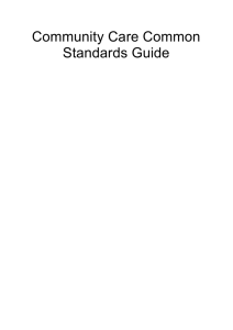 Community Care Common Standards Guide