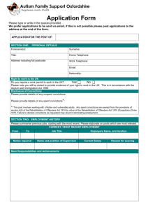 Application Form - Autism Family Support Oxfordshire