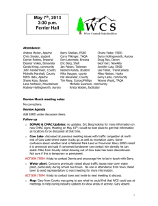 notes - West Central Stakeholders