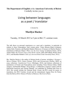 Living between languages as a poet / translator