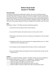 Believe Chapter 4 Study Guide