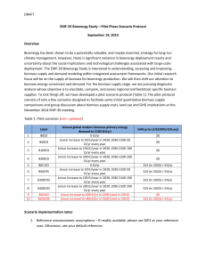 EMF-33 Bioenergy Study – Pilot Phase Scenario Protocol