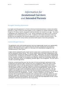 Information for Gestational Carriers and Intended Parents
