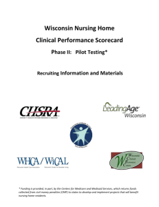 DHS/CHSRA Nursing Home Performance Scorecard Pilot