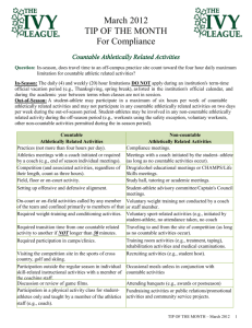 Countable Athletically Related Activities
