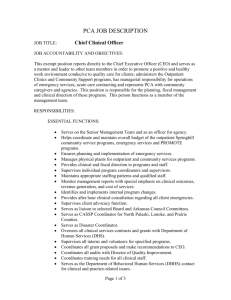 Chief Clinical Officer - Pca