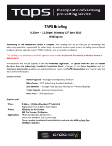 TAPS_Briefing_Wellington July 2015