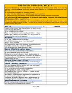 Pre-Inspection Checklist (Safety Monitors) (MS