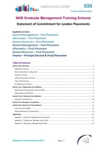 Statement of Commitment - the NHS London Leadership Academy