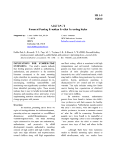 Parental Feeding and Parenting Styles