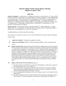 Baruch College Faculty Senate Plenary Meeting Minutes of April 2