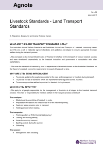 Livestock Standards - Land Transport