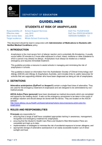 Anaphylaxis – Students at Risk