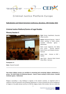 Plenary session 3 - European Forum for Restorative Justice