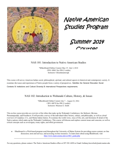 Native American Studies Program Summer 2007 Courses