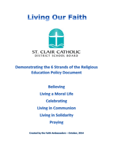 Demonstrating the 6 Strands of the Religious Education Policy