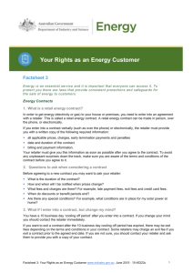 Factsheet 3: Your Rights as an Energy Customer