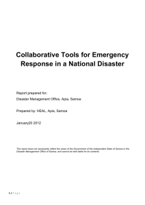 Collaborative Tools for Emergency Response in a National Disaster