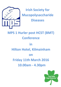 Hurler Post BMT Conference 11 th March 2015 Morning Session