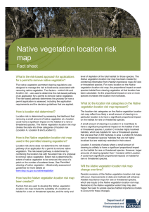 Native vegetation location risk map