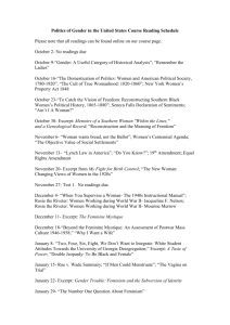 Politics of Gender in the United States Course Reading Schedule