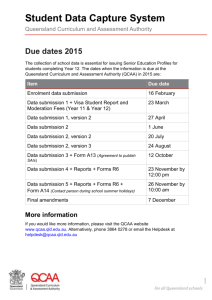 Student Data Capture System: Due dates 2015