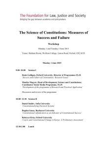 Workshop Programme - The Science of Constitutions