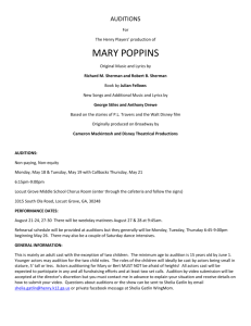 AUDITIONS For The Henry Players` production of MARY POPPINS