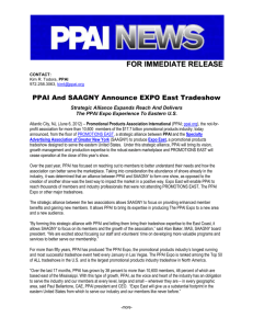 NR - PPAI And SAAGNY Announce EXPO East Tradeshow