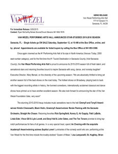 2015-2016 Full Season Announce - Van Wezel Performing Arts Hall