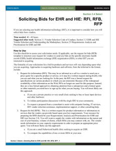 3 Soliciting Bids for EHR and HIE: RFI, RFB, RFP