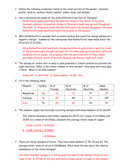 32 Atomic Theory Review Worksheet Answers - Notutahituq Worksheet