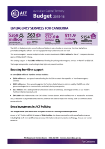emergency services for canberra - Treasury
