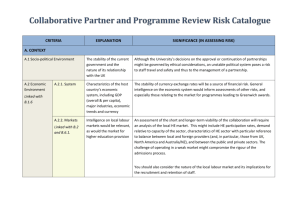 Risk Catalogue for Collaborative Programme Review