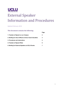 External Speaker Information and Procedures