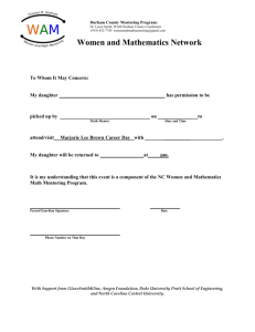DPS Permission Form - Women And Mathematics Mentoring Program