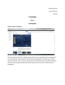 E-Portfolio Part 1 Earthquakes